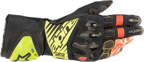 ALPINESTARS GP Tech V2 S Gloves - Black/Fluo Yellow/White/Fluo Red - Small 3556422-1503-S