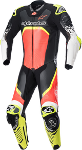 ALPINESTARS GP Tech v4 Leather Suit - Black/Red/Yellow Fluorescent - US 38 / EU 48 3156822-1355-48