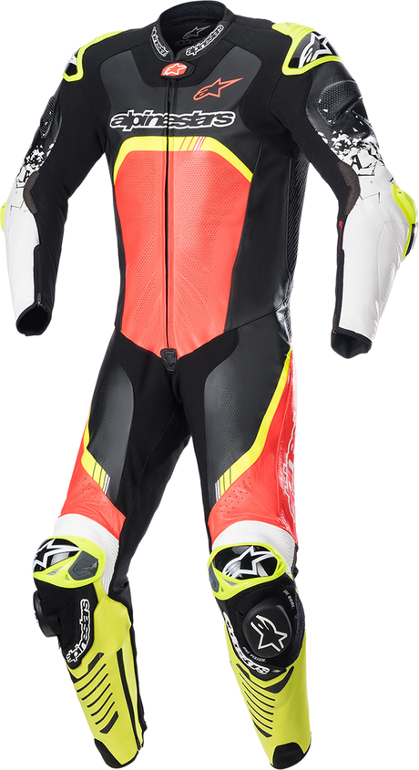 ALPINESTARS GP Tech v4 Leather Suit - Black/Red/Yellow Fluorescent - US 38 / EU 48 3156822-1355-48
