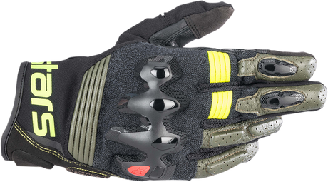 ALPINESTARS Halo Gloves - Forest Black/Fluo Yellow - Small 3504822-6085-S