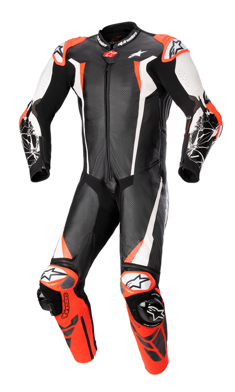 ALPINESTARS Racing Absolute v2 1-Piece Leather Suit - Black/White/Red Fluo - US 38 / EU 48 3156323123148