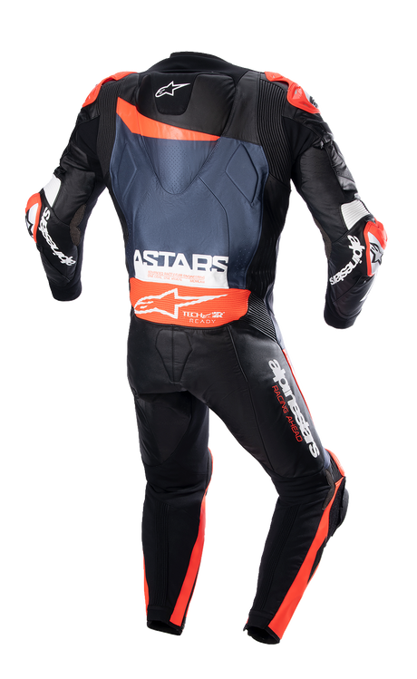ALPINESTARS GP Plus v4 Leather Suit - Black/Red Fluo/Dark Blue - US 42 / EU 52 3150523135752
