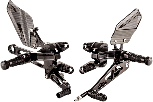 GILLES TOOLING Adjustable Rearset - Black - Aprilia VCR-A03-B
