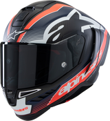 ALPINESTARS Supertech R10 Helmet - Team - Matte Black/Carbon Red Fluo/Blue - XS 8200224-1383-XS