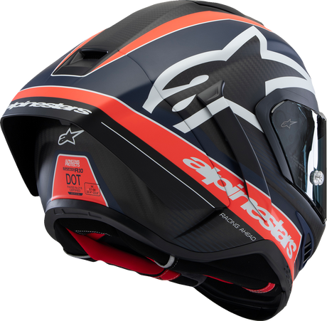 ALPINESTARS Supertech R10 Helmet - Team - Matte Black/Carbon Red Fluo/Blue - XS 8200224-1383-XS