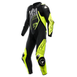 Dainese Audax D-Zip 1PC Perforated Leather Suit Black/Yellow Fluorescent/White Size - 44