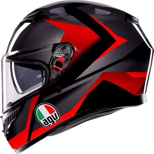 AGV K3 Helmet - Striga - Black/Gray/Red - Small 2118381004-018-S