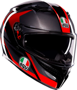 AGV K3 Helmet - Striga - Black/Gray/Red - Small 2118381004-018-S
