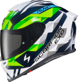 Exo R1 Air Full Face Helmet Carbon Rastor Wht/Grn/Blue 2x