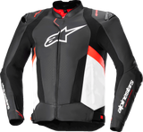 ALPINESTARS Missile v3 Leather Jacket - Black/White/Red Fluo - US 38 / EU 48 3100125-1231-48