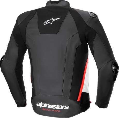 ALPINESTARS Missile v3 Leather Jacket - Black/White/Red Fluo - US 38 / EU 48 3100125-1231-48