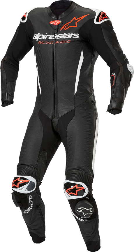 ALPINESTARS GP-R7 1-PC Leather Suit - Black/White/Red Fluo - US 38 / EU 48 3150125-1231-48