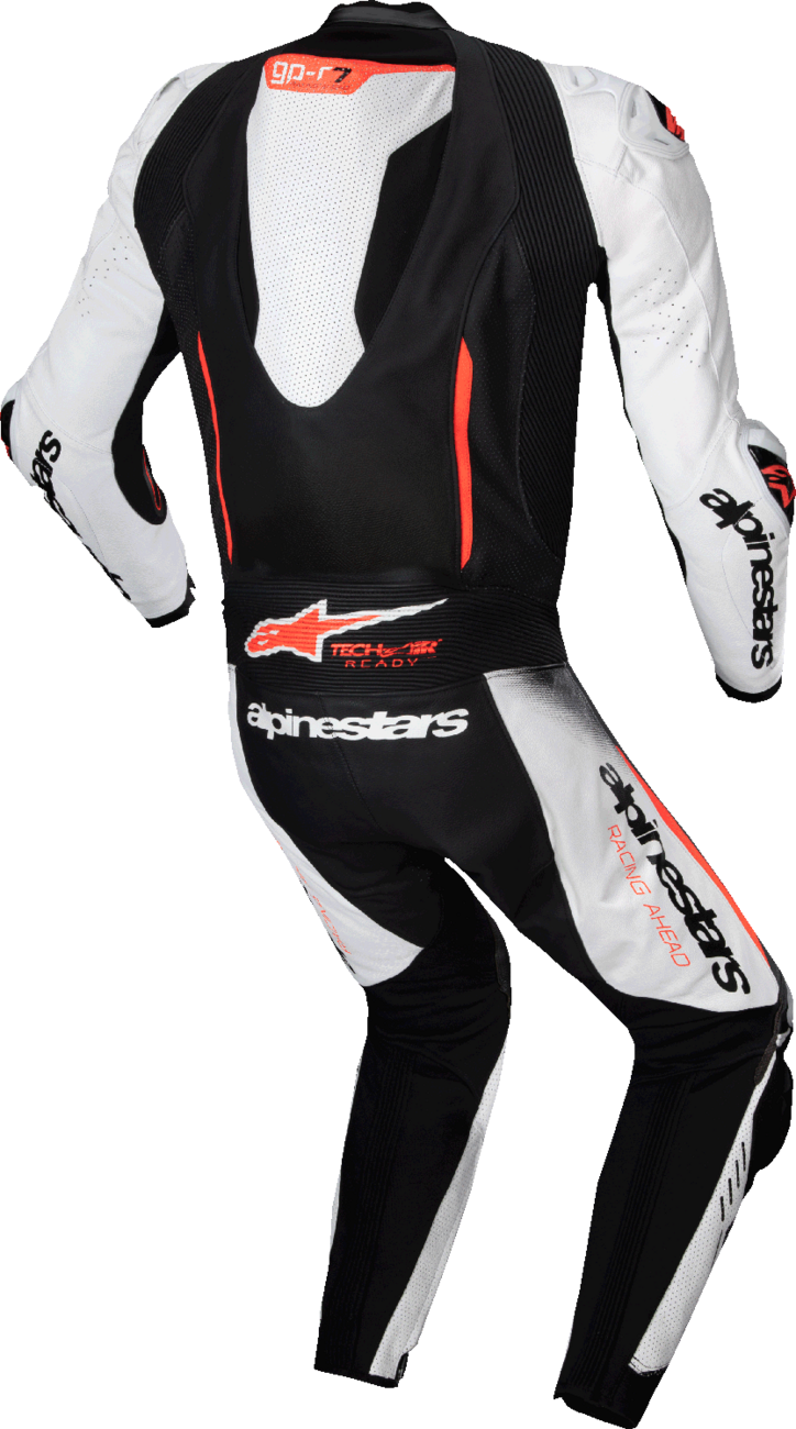 ALPINESTARS GP-R7 1-PC Leather Suit - White/Black/Red Fluo - US 38 / EU 48 3150125-233-48
