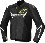 ALPINESTARS Faster v3 Airflow Leather Jacket - Black/White/Yellow Fluo - US 38 / EU 48 3103625-125-48