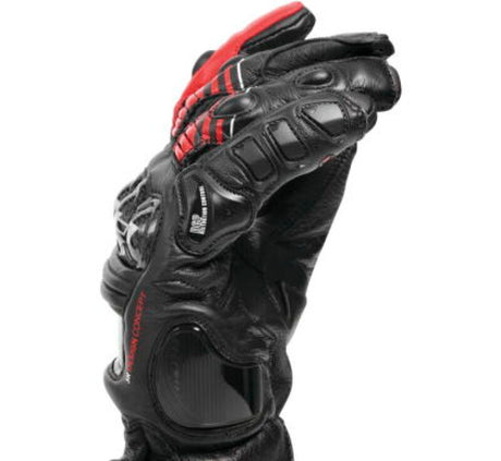 Dainese Druid 4 Leather Gloves Black/Lava-Red/White - Large