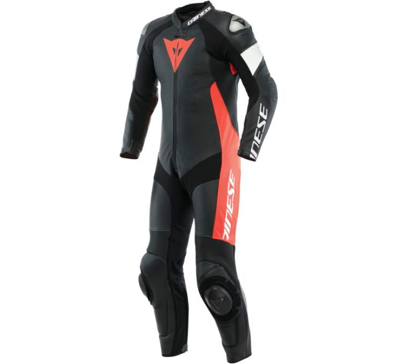 Dainese Tosa 1PC Leather Suit Perforated Black/Fluorescent Red/White Size - 50