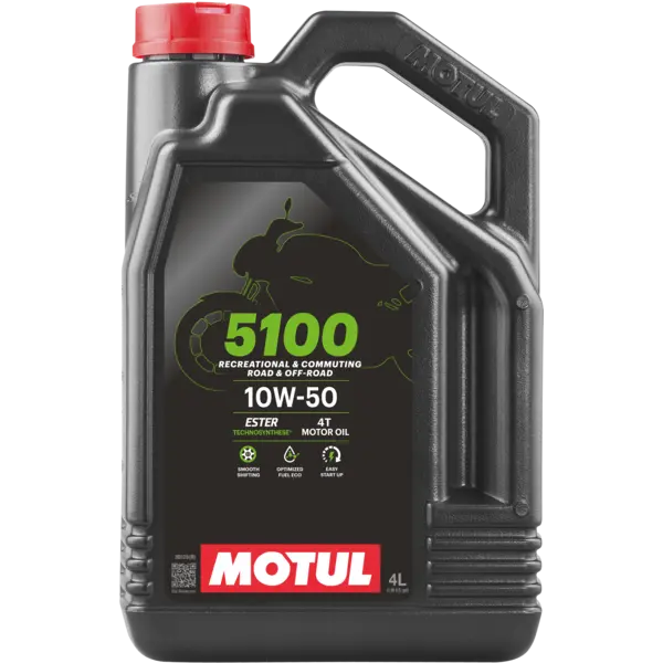Motul 5100 4T 10W-50 Synthetic Blend Motorcycle Oil – 4L