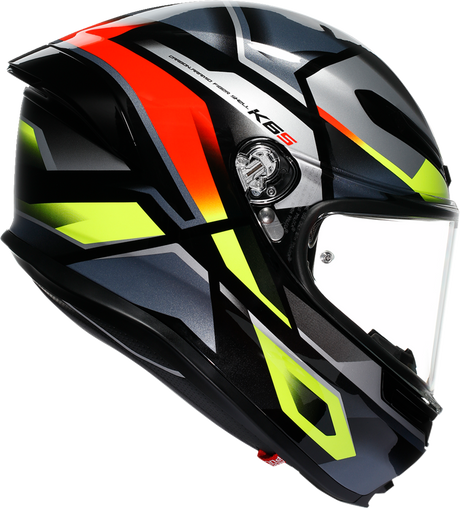 AGV K6 S Helmet - Erazer - Black/Red/Yellow Fluo - Small 2118395002-026-S
