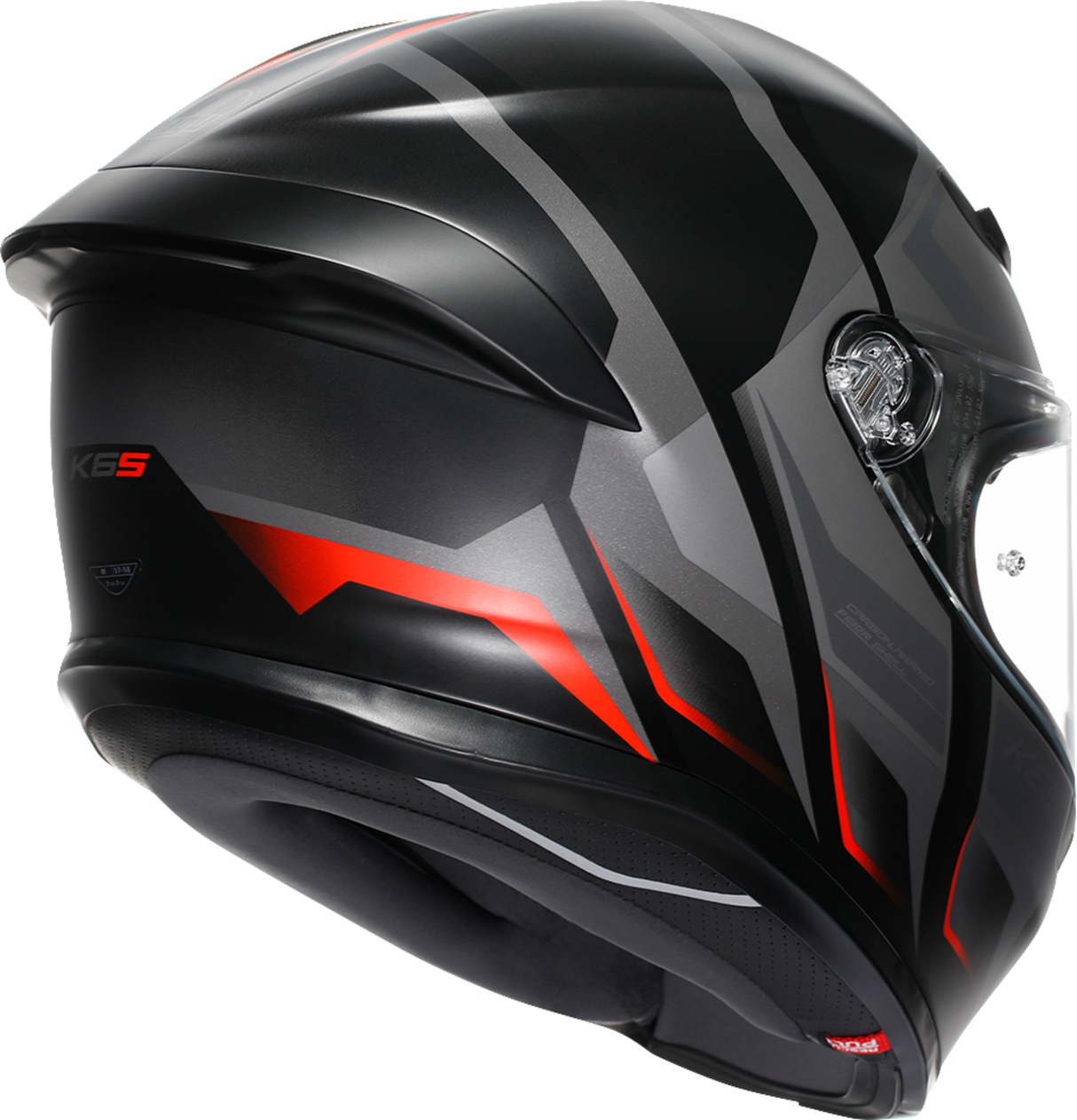 AGV K6 S Helmet - Karve - Matte Black/Gray/Red - Small 2118395002-024-S