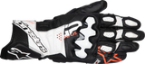 ALPINESTARS GP Plus R V3 Leather Gloves - Black/White/Fluo Red - Small 3550825-1231-S