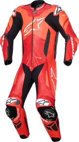 ALPINESTARS GP Plus v4 Sprint 1-Piece Leather Suit - Red Fluo/Mid Red/White - US 38 / EU 48 3150225-3087-48
