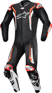 ALPINESTARS GP Tech v5 1-Piece Leather Suit - Black/White/Red Fluo - US 38 / EU 48 3150226-1231-48