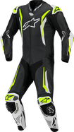 ALPINESTARS GP Tech v5 1-Piece Leather Suit - Black/White/Yellow Fluo - US 38 / EU 48 3150226-125-48