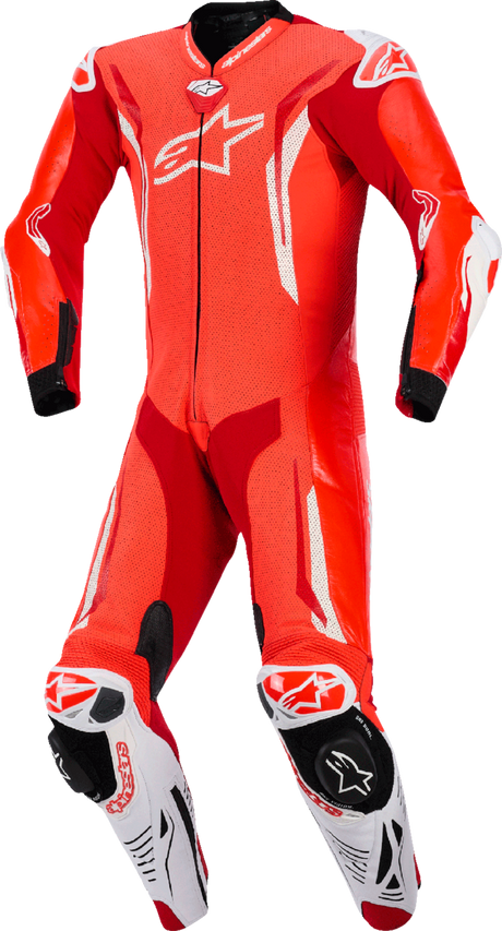 ALPINESTARS GP Tech v5 1-Piece Leather Suit - Red Fluo/Bright Red/White - US 38 / EU 48 3150226-3310-48