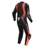 Dainese Audax D-Zip 1PC Perforated Leather Suit Black/Red Fluorescent/Anthracite Size - 44