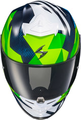 Exo R1 Air Full Face Helmet Carbon Rastor Wht/Grn/Blue 2x