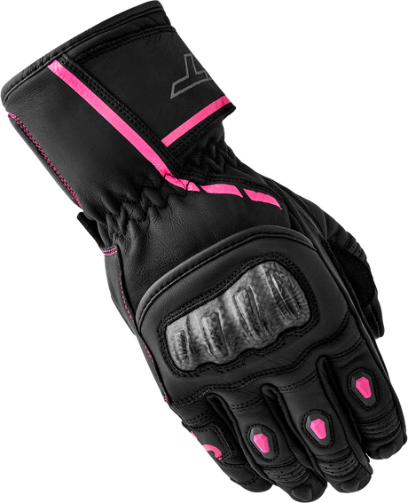 S1 Ladies Glove Black/Pink Leather Sm