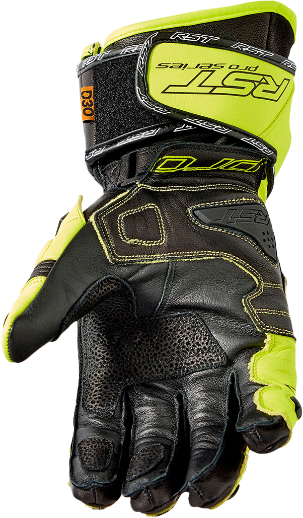 Pro Series Gp D3o Gloves Black/Flo Yellow Leather Sm