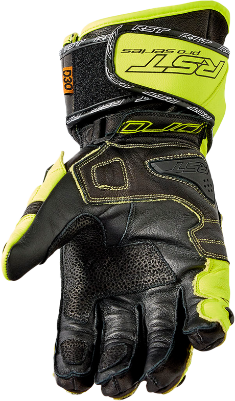 Pro Series Gp D3o Gloves Black/Flo Yellow Leather Sm