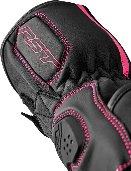 S1 Ladies Glove Black/Pink Leather Sm