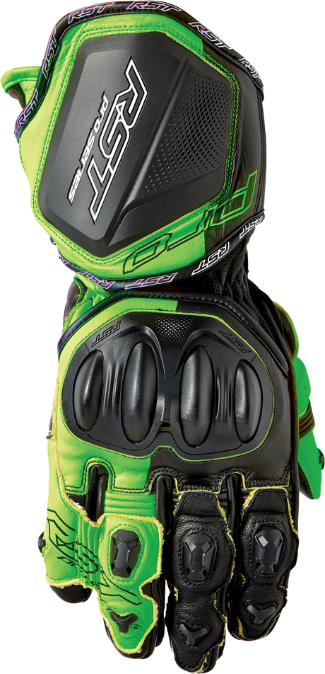 Pro Series Gp D3o Gloves Black/Flo Green Leather Sm
