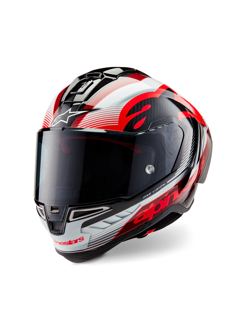 Alpinestars Supertech R10 Helmet – Team (Black / Carbon Red / Gloss White)