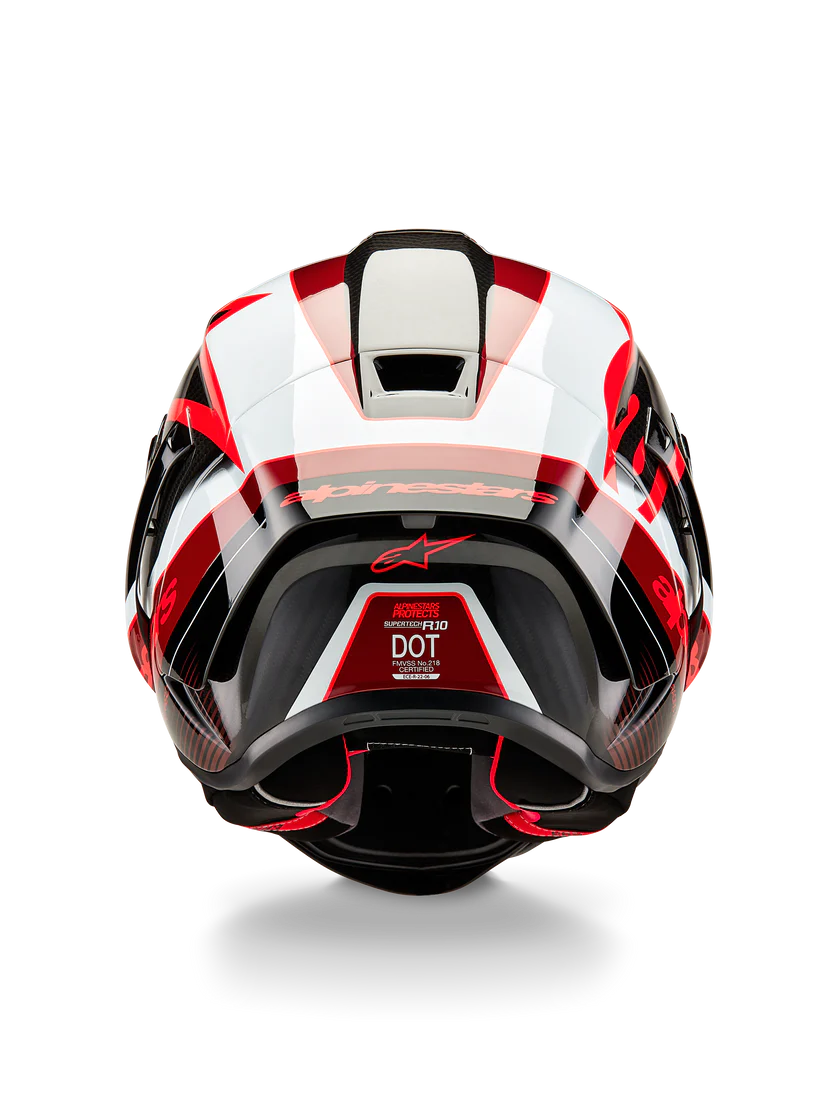 Alpinestars Supertech R10 Helmet – Team (Black / Carbon Red / Gloss White)