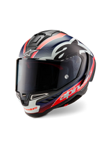 Alpinestars Supertech R10 Helmet – Team (Matte Black / Carbon Red Fluo / Blue)