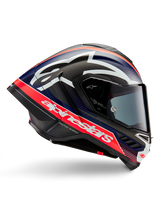 Alpinestars Supertech R10 Helmet – Team (Matte Black / Carbon Red Fluo / Blue)