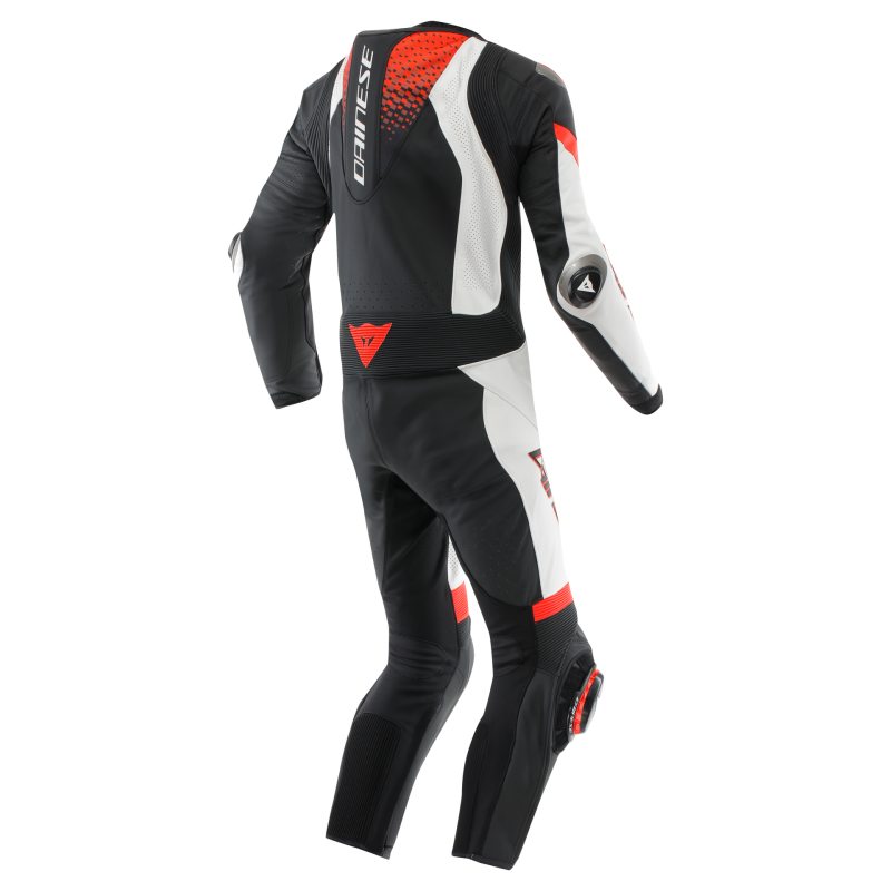 Dainese Laguna Seca 6 1PC Leather Suit Perforated Black/White/Red Fluorescent Size - 44