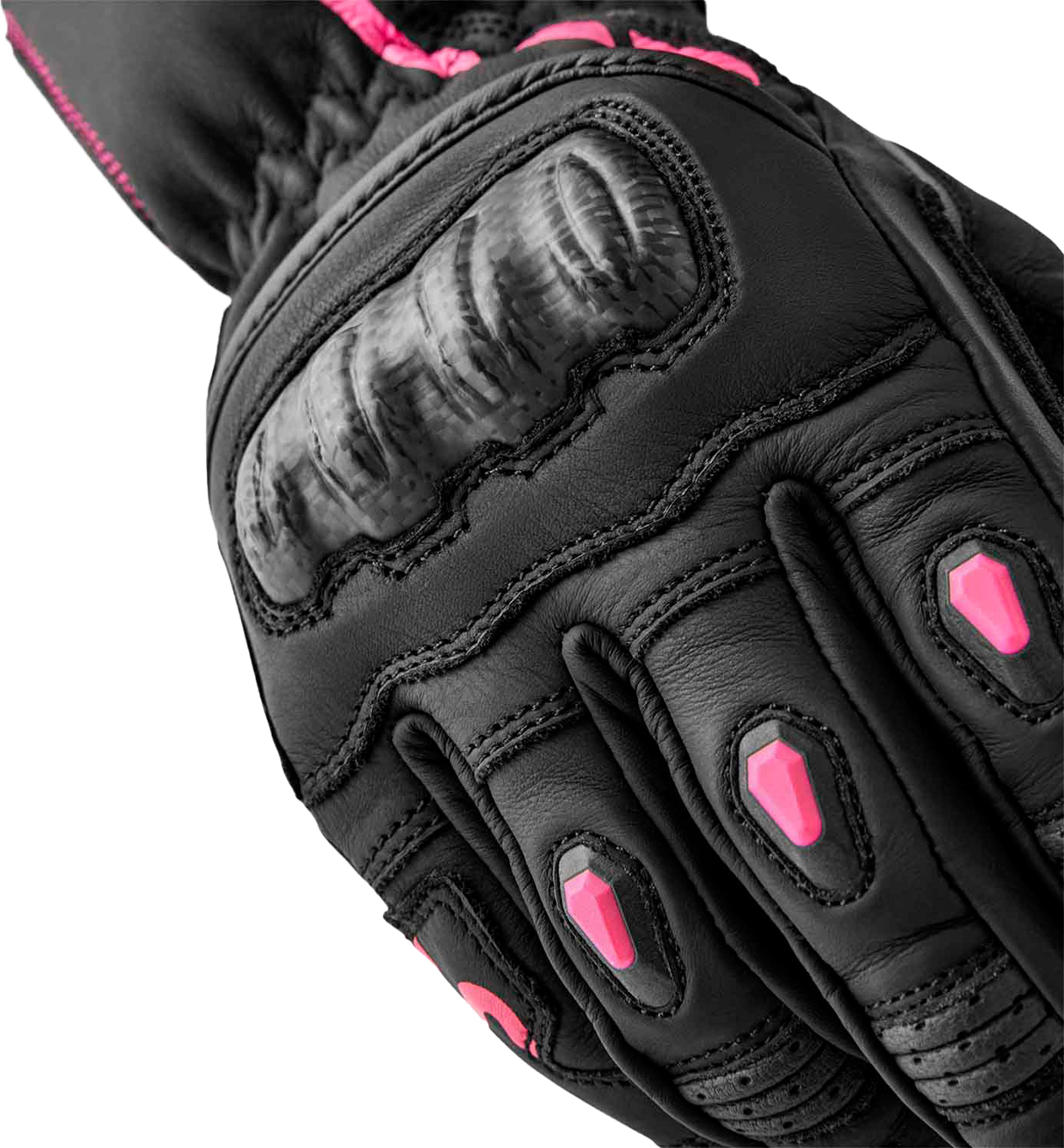 S1 Ladies Glove Black/Pink Leather Sm