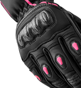 S1 Ladies Glove Black/Pink Leather Sm