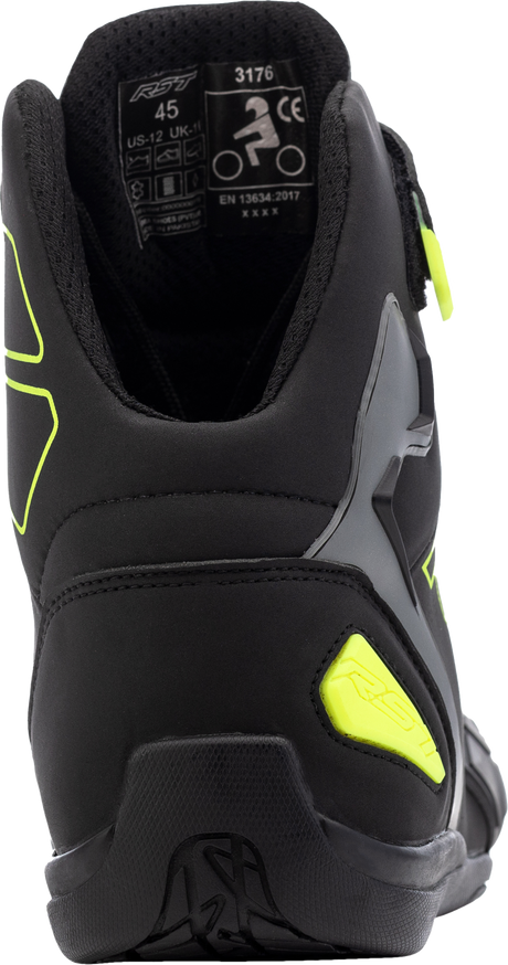 Sabre Moto Shoe Ce Boot Blk/Gry/Flo Yellow Sz 7