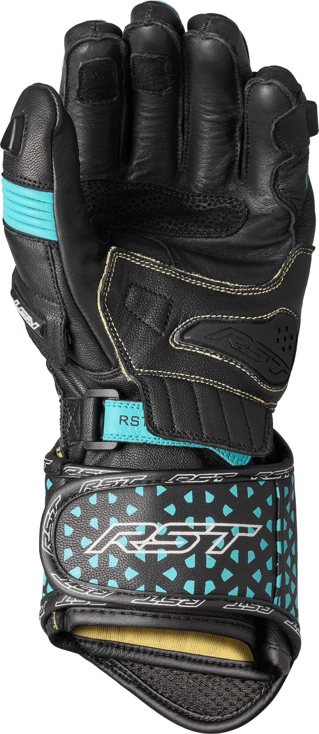 Tractech Evo 4 Ce Ladies Glove Black/Aqua/Grey Leather Sm