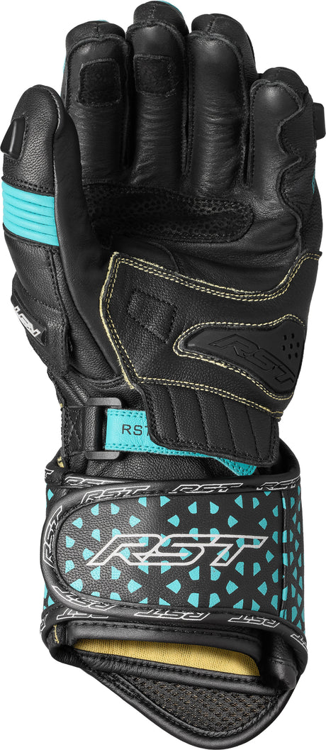 Tractech Evo 4 Ce Ladies Glove Black/Aqua/Grey Leather Sm
