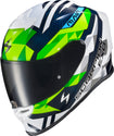 Exo R1 Air Full Face Helmet Carbon Rastor Wht/Grn/Blue 2x