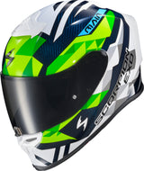 Exo R1 Air Full Face Helmet Carbon Rastor Wht/Grn/Blue 2x