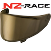 Front Quarter View of Gold NZ-Race Visor