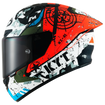 Left Side view of KYT NZ-Race Blazing Matte Red Motorcycle Helmet