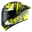 Left Side view of KYT NZ-Race Blazing Matte Yellow Motorcycle Helmet